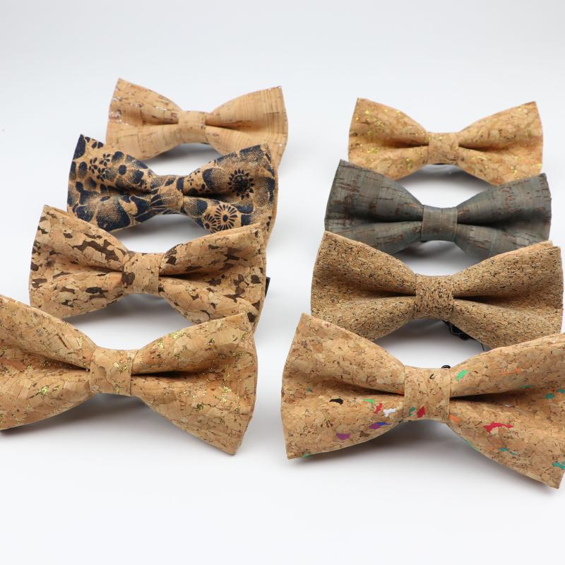 

New Men's Cork Wooden Fashion Bow Ties Man Novelty Handmade Solid Neckwear for Men Wedding Party Wood Gift Male Bowtie