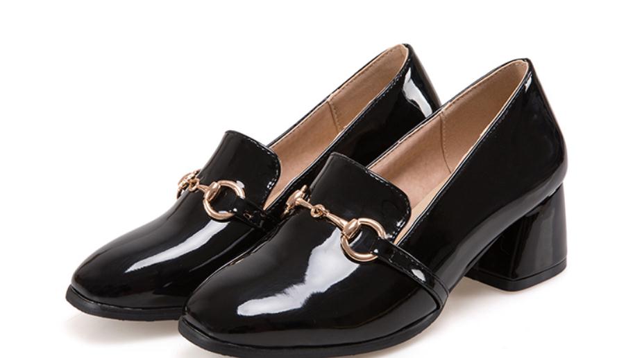 

Free send 2017 Spring new style Coarse heel Women's Shoes@01, Black