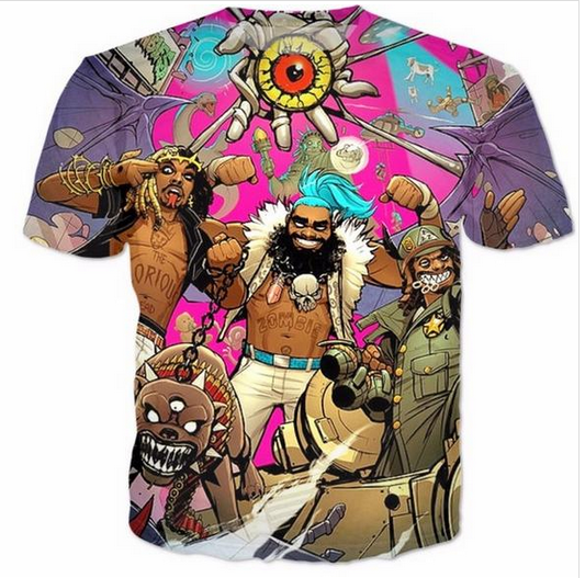 

New Fashion Men / Women FlatBush Zombies Funny 3D T-shirt Casual Short-Sleeve T-Shirt Summer Tops ZC095, The picture color
