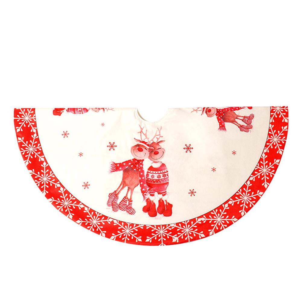 

Christmas Tree Skirt Christmas Tree Bottom Decoration Double Deer Pattern Skirts 120CM