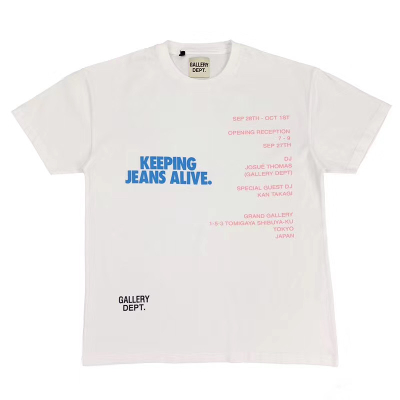 

Mens Designer T Shirts High Street Gallery Dept Japan Limited Washed Retro Short Sleeve Loose Women Casual Clothes, White