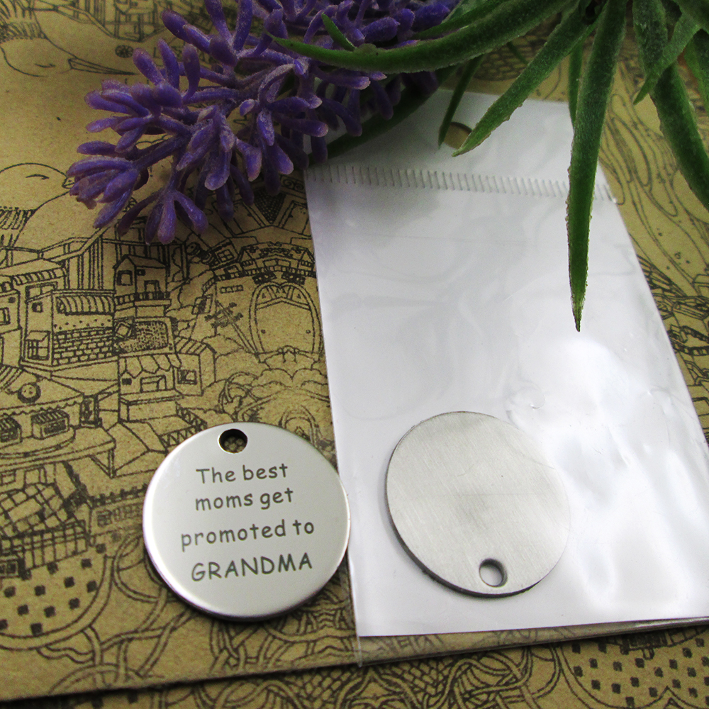 

40pcs--"The best moms get promoted to grandma"stainless steel charms more style for choosing DIY Charms pendants for necklace