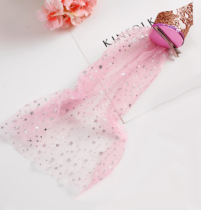 

Princess Girl Tulle Hair Sticks Frozen Girls Crown Hairpin Children Sweet Hair Accessories 2 Color 4 Style, Blue hairpin