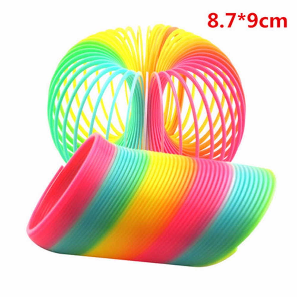 2 Pcs Cercle Arc en Ciel Pliant Plastique Spring Coil Jouets Magiques Mode