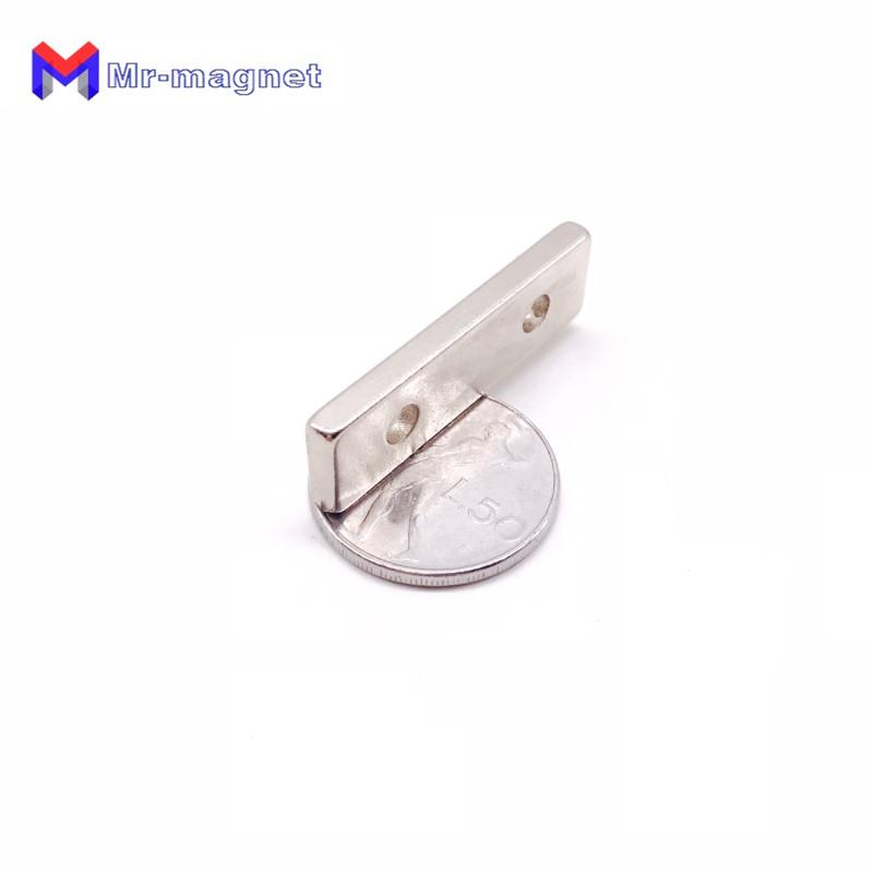 

2019 imanes new 8pcs N50 Strong Cuboid Block Magnet 50*10*5mm Double Hole 4mm Countersunk Rare Earth Neodymium Permanent Magnets 50X10x5-4mm