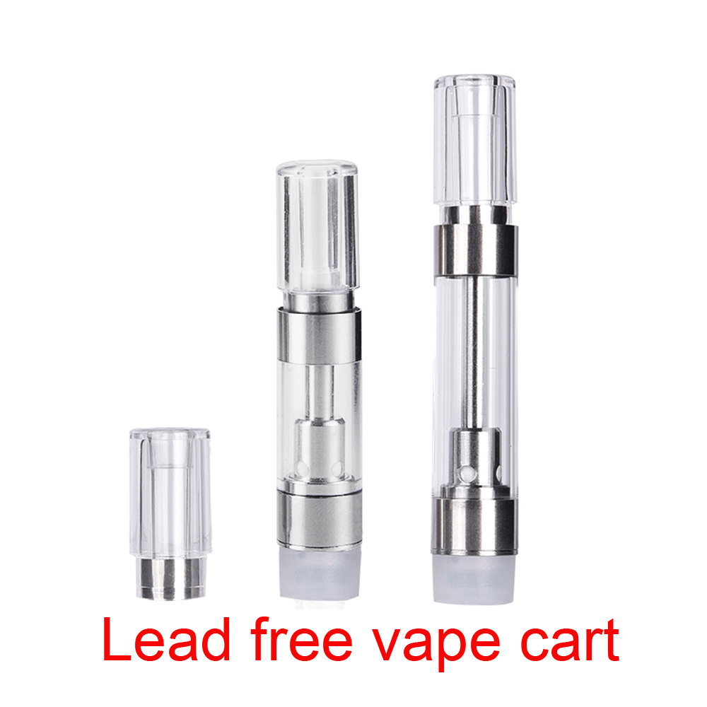 

FDA Thick Bho Oil Vape Cartridge Ceramic Coil 0.5ml 1ml lead free Vaporizer Pen Atomizer with press on mouthpiece M6T05 M6T10