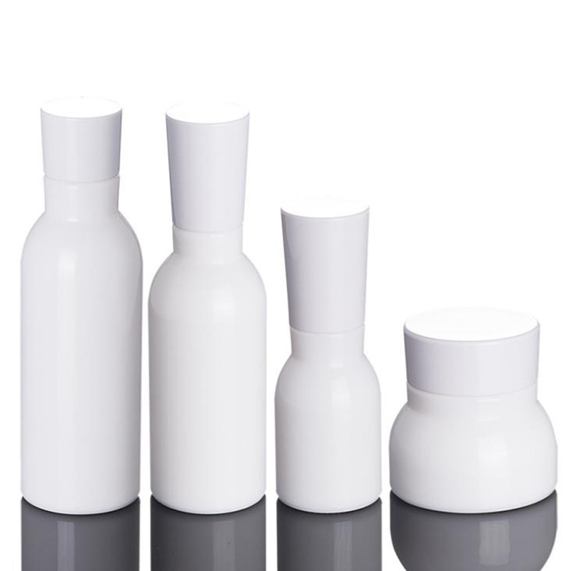 

40ml White Glass Lotion Bottle 50g Cream Jar Empty Refillable Bottle Cosmetic Containers Packaging Fast Shipping F3639