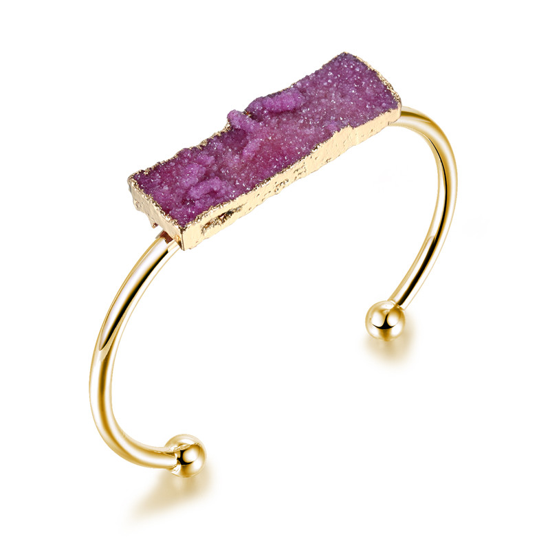 

Dayoff Bohemia Fashion Jewelry Drusy Druzy Hand Charms Natural Stone Bracelets Women Punk Ajustable Bracelet B419