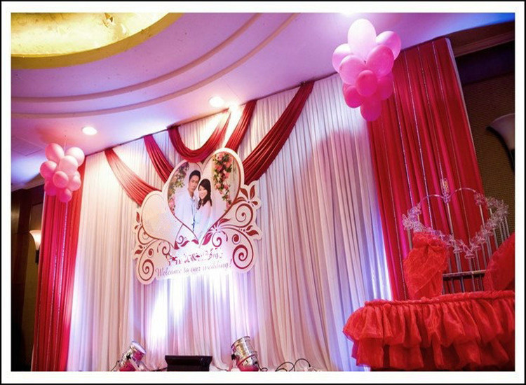 Wedding Background backdrops 6m*3m Wedding curtain wedding props stage background veil-image-454885823