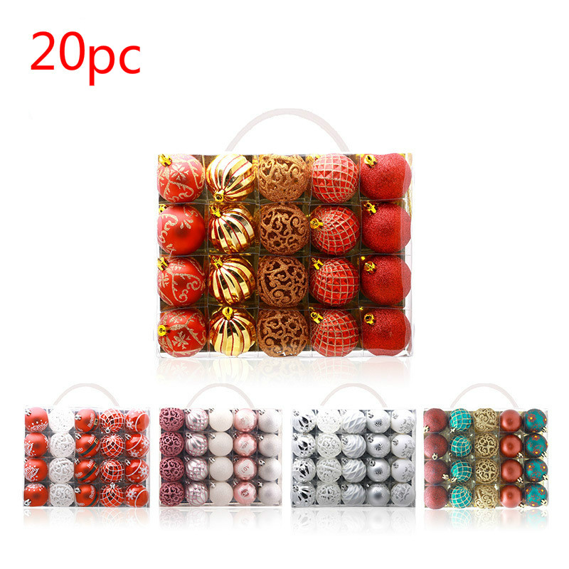 

20Pcs 6CM Christmas Balls Christmas Tree Ornaments DIY Xmas Tree PVC Ball Hanging New Year Decorations for Home