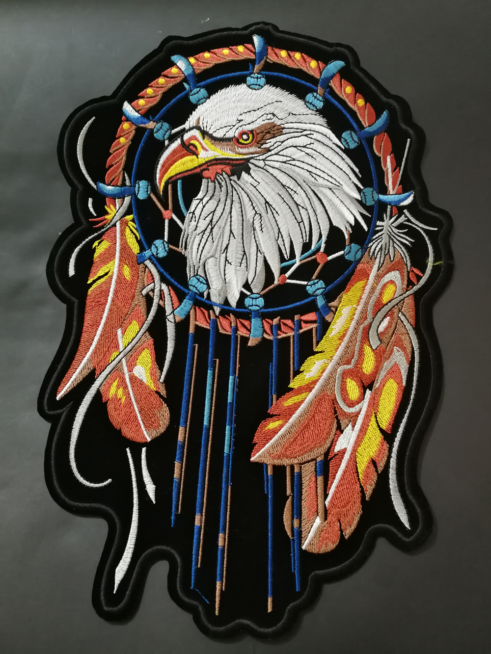 

Large Punk Live to Ride pathces badges for motorcycle biker free eagle patches Iron on Embroidered clothing biker jeans vest Indian patch, Black