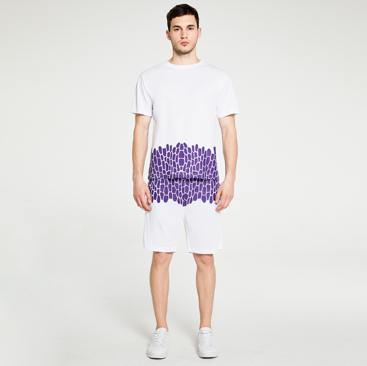 

Spring and summer new 2020 men' suit hit color crack fashion short-sleeved casual shorts five-point pants loose wild, White