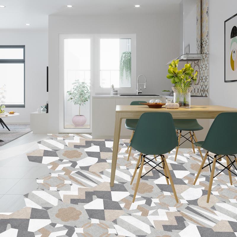 

Self-adhesive Waterproof Art Mural Decal 10pcs Hexagon Floor Tiles Wall Stickers DIY Kitchen Bathroom Home Floor Tiles Sticker