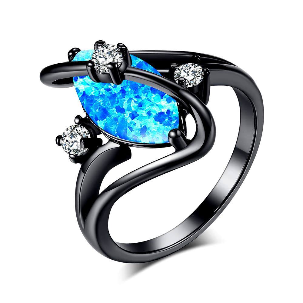 

Classic Women Ring Fashion Black Color S Shape Ring Wedding Bands Accessories Jewelry For Female Engagement Gift