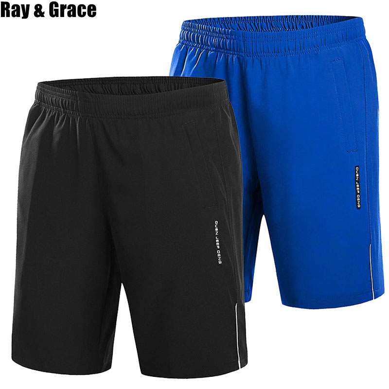 

RAY Summer Running Shorts Men Sports Jogging Beach Shorts Quick Dry Mens Gym Men Sport Training Gyms Short Trousers, Blue