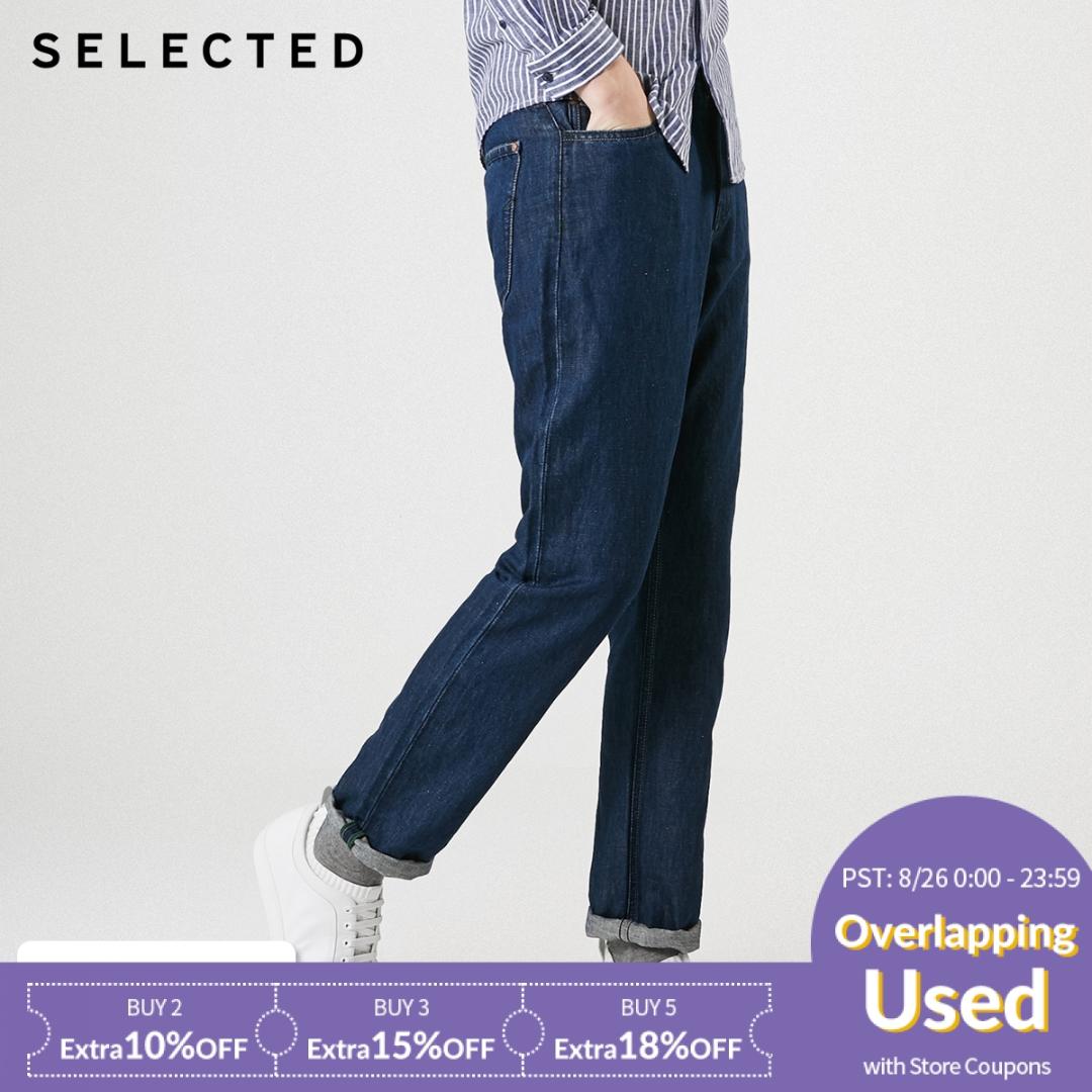 

Men's Spring Cotton and Linen Straight Fit Regular Fit Washed Jeans C|419132545, Raw denim