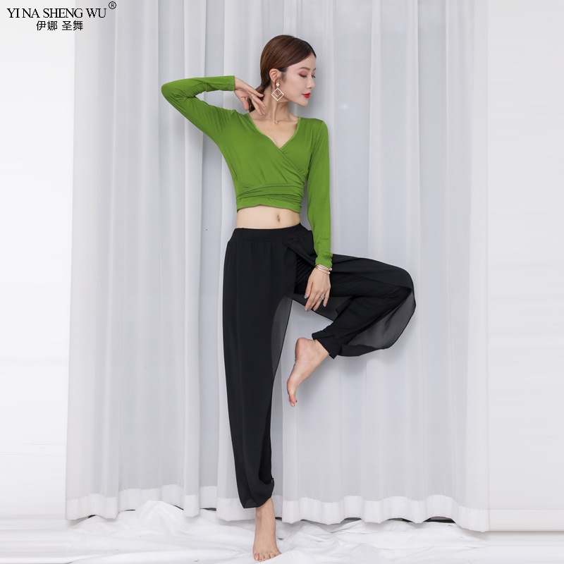 Rhinestone Long Pants Belly Dance Costumes Practice Dancewear Trousers 9 colors