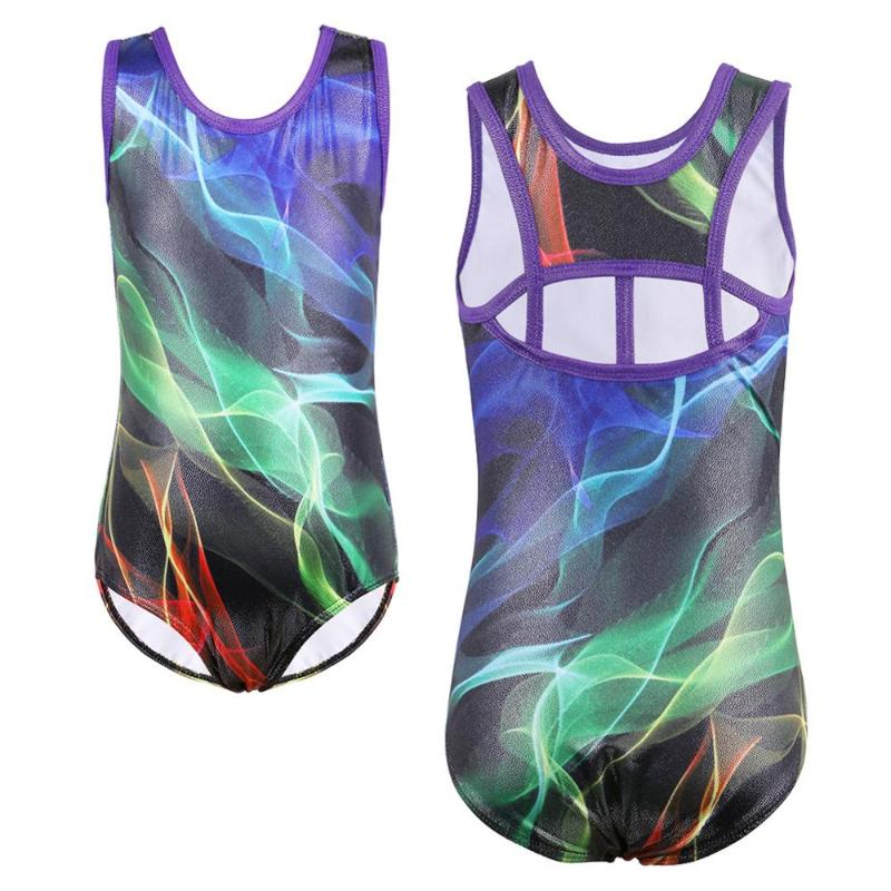 

BAOHULU Toddler Girl Dance Leotards Sleeveless Kids Skate Gymnastics Leotard Jumpsuit Colorlines Acrobatics for Girls Dance Wear