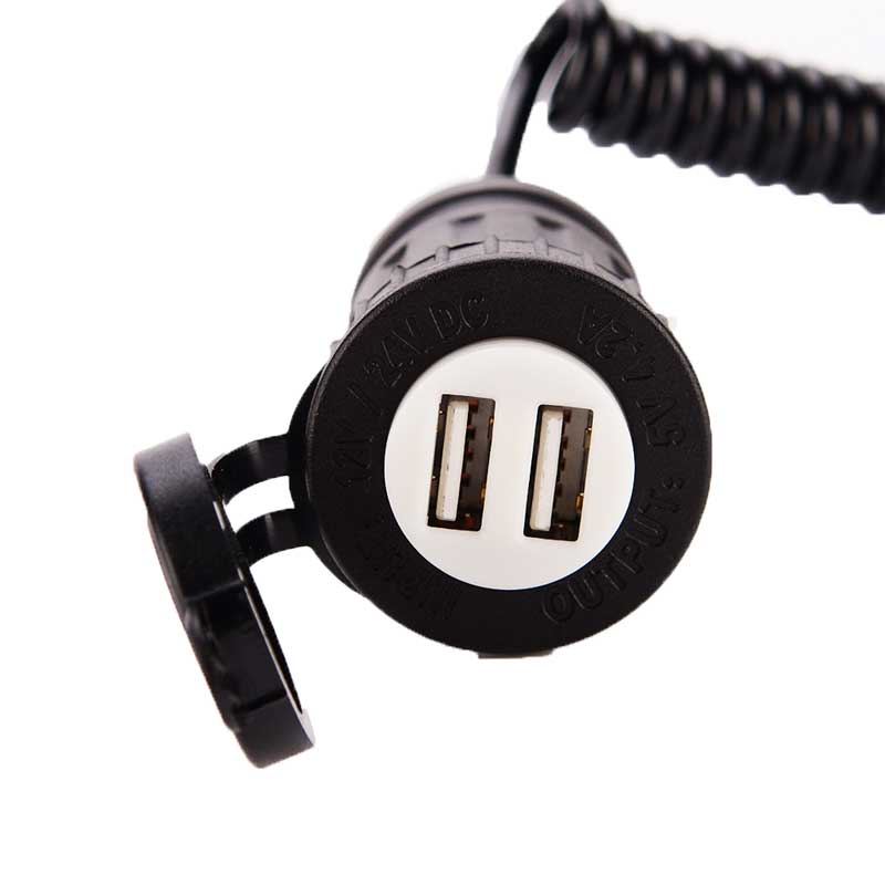 Car Cigarette Lighter Switch Plug US Standard Cigarette Lighter Plug To Double USB Charger with Switch Control-image-469492781