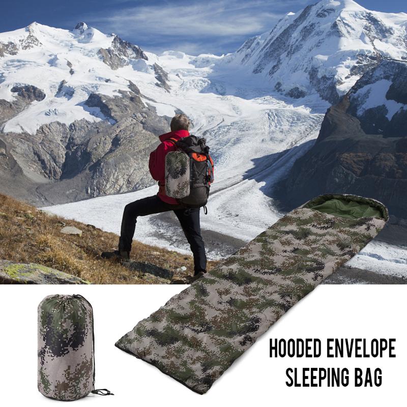 

Outdoor Ultralight Hooded Envelope Sleeping Bag Camouflage Adult Warm Camping Travel Hiking Spring Autumn Sleeping Lazy Bag