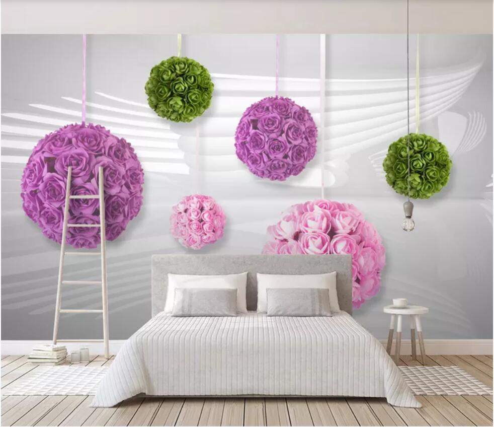 

3d wallpaper custom photo mural 3D rose ball abstract creative space mural background wall home decor wall art pictures, Non-woven fabric