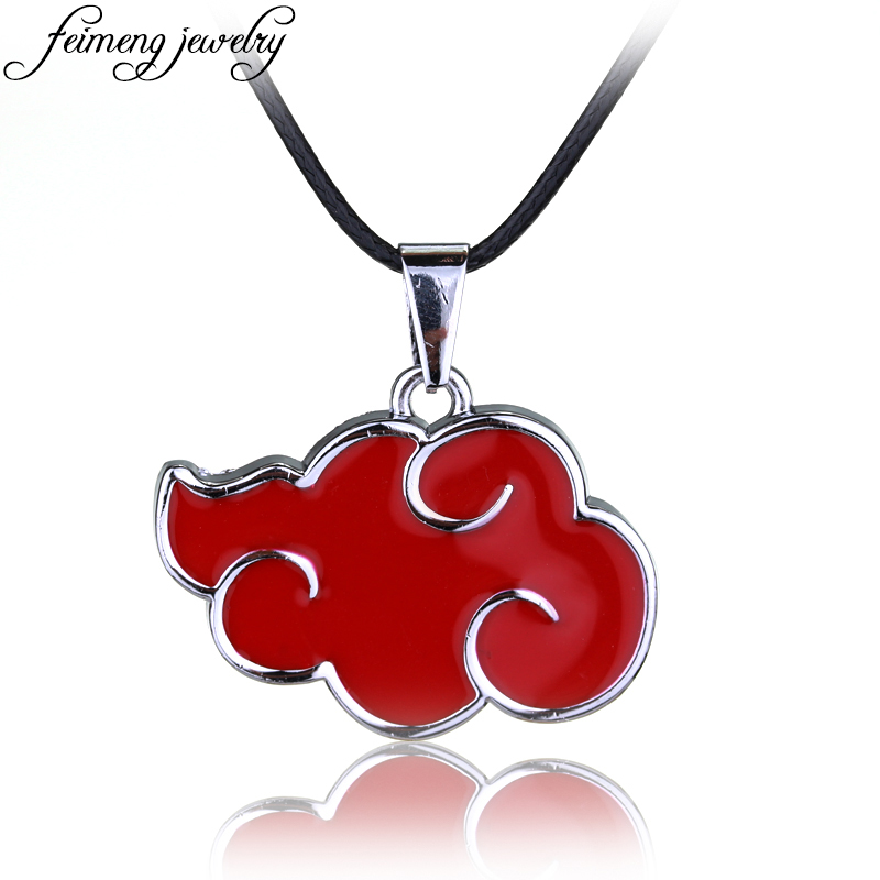 

Pendant Necklaces Classic Anime Naruto Necklace Akatsuki Member's Logo Red Cloud For Women Men Fashion Jewelry Accessories