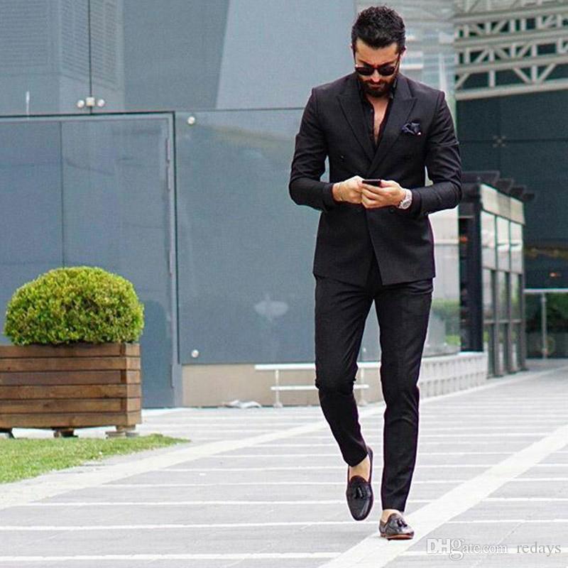 

Skinny Black Business Man Blazer Pants Groom Tuxedo Suits for Men Wedding Costume Homme Mariage Prom Party 2Piece Slim Fit Terno Masculino, White