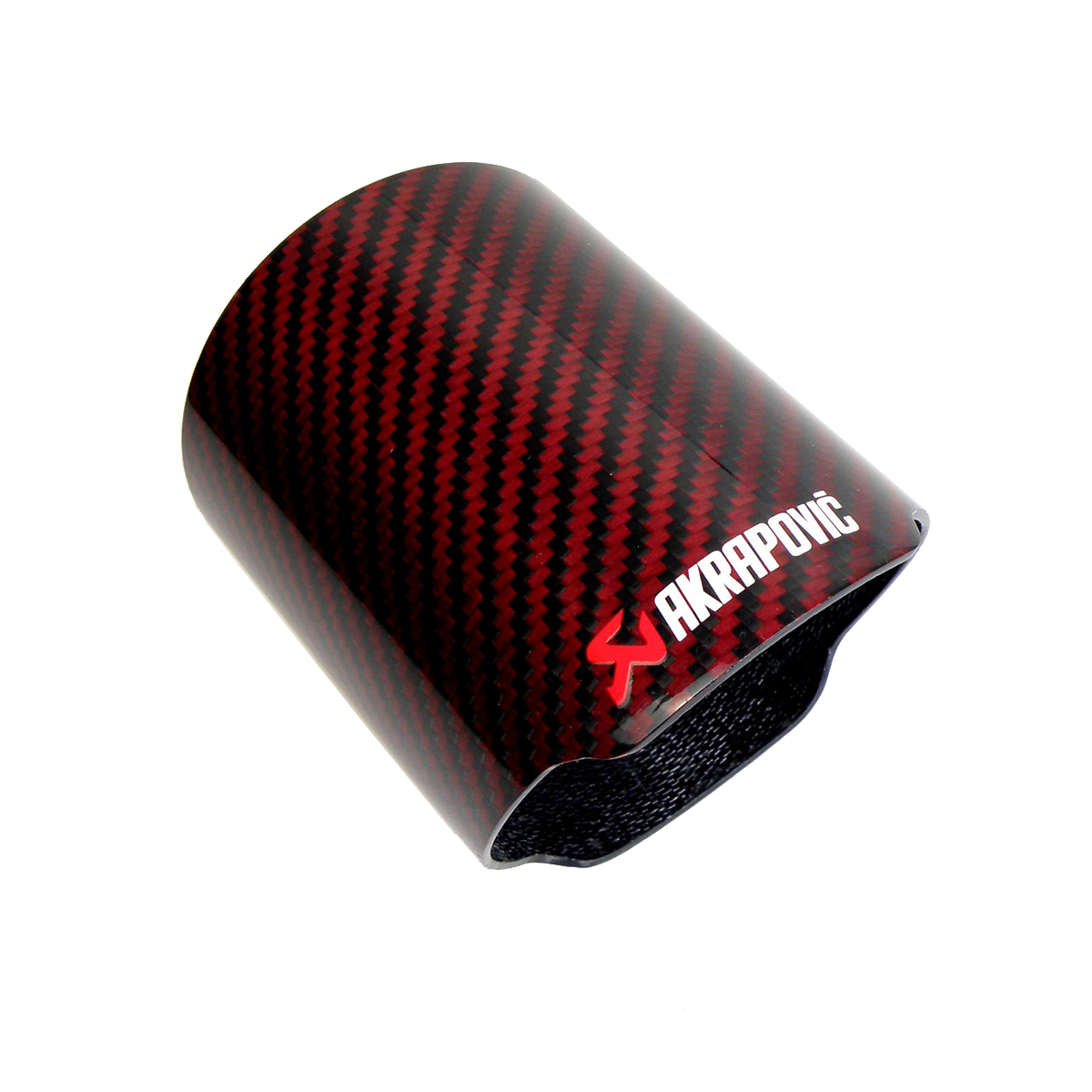 Akrapovic Logo Car Universal Exhaust Pipe Red and Twill Carbon Fiber Cover Exhaust Muffler Pipe Tip Case Exhaust Tip Housing-image-470752531