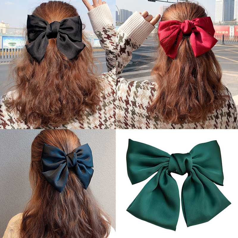 

Korean New Chiffon Hairpins Headwear For Women 2020 Trendy Girl Solid Color Bow Barrettes Hair Ornament Hairgrip Fashion Jewelry