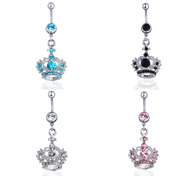 

D0148 Mix Color Crown Belly Navel Button Ring