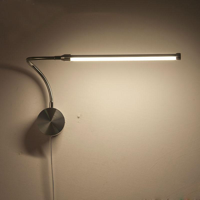 

6W LED Wall sconces Lamps With European Plug / American Plug Indoor Bedroom Bedside Lamp Study Reading Lighting AC90-260V