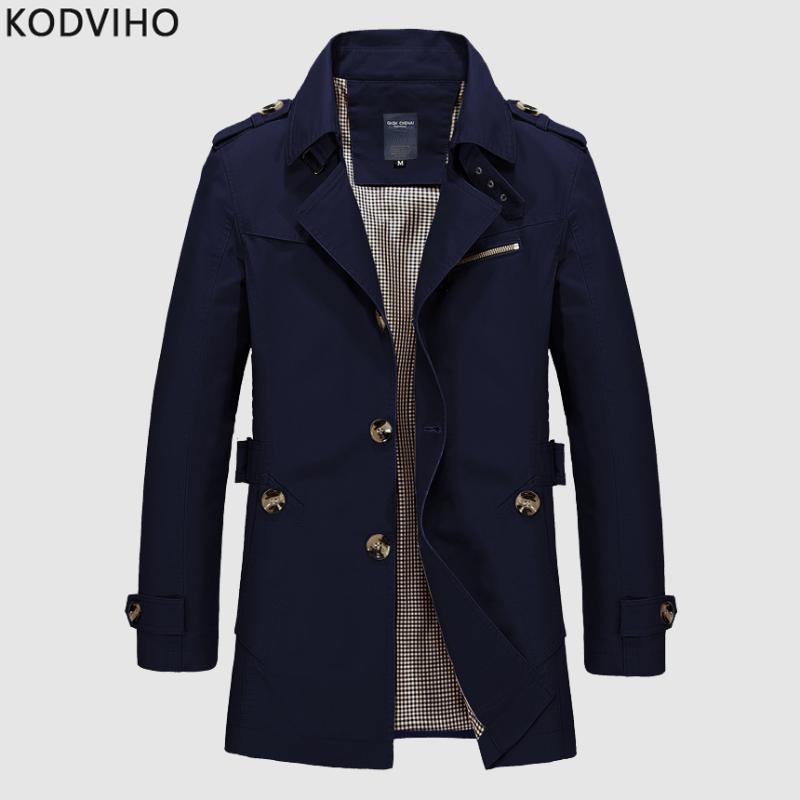 

Casual Jacket Men Spring Autumn Solid Coats Mens Black Cotton Outwear Army Green Long Windbreaker Jackets 5XL Luxury Clothing