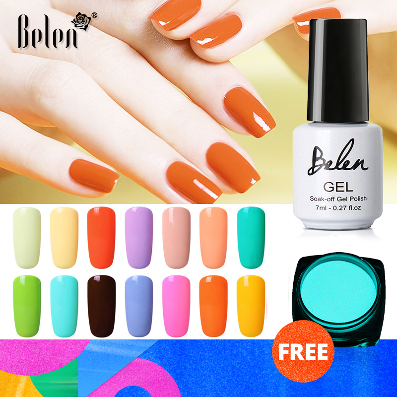 

Belen 7ml Macaron UV Gel Nail Polish Hybrid Semi Permanent Nail Art Manicure Lacquer Soak Off Summer Color Gel Polish, Top coat