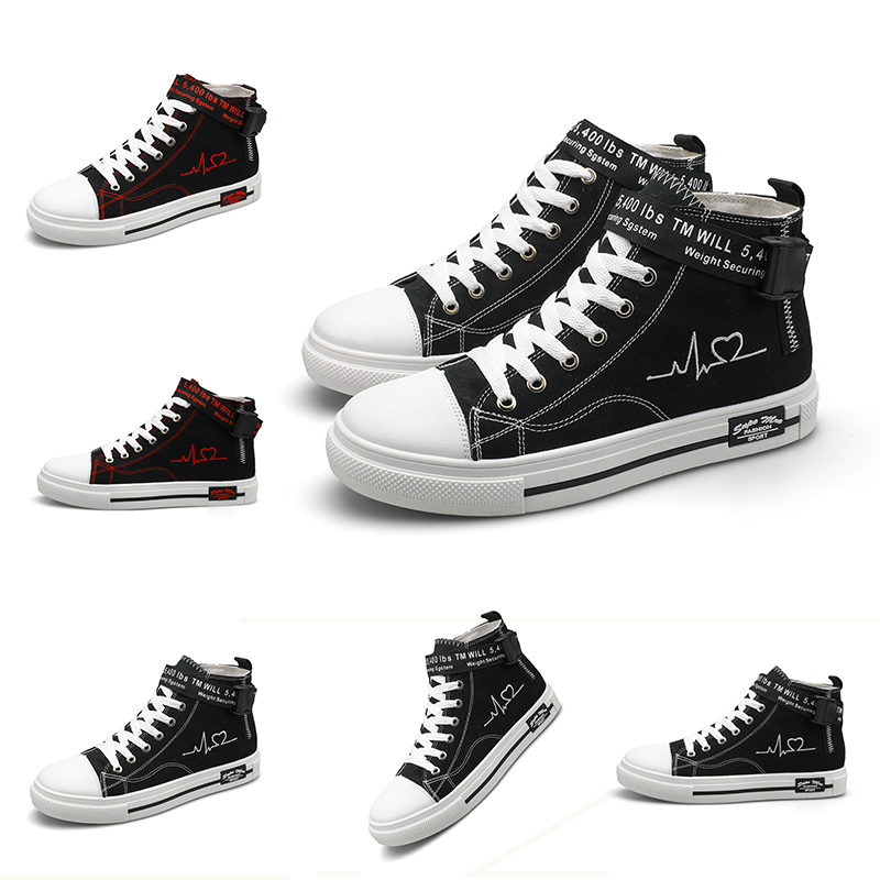 

Homemade brand women men Canvas shoes High Casual shoes Black White Red Platfom designer sneakers Made in China 39-44, A1