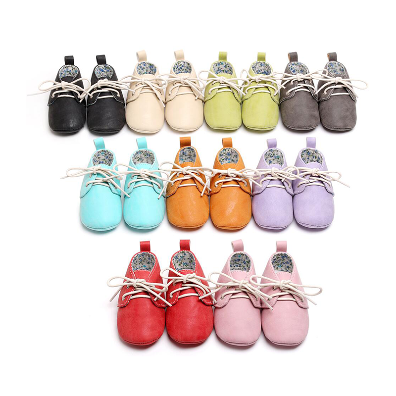 

Baby shoes Infant Toddler baby moccasins soft Pu leather Casual boot first walker Lace up shoes sneakers, Black