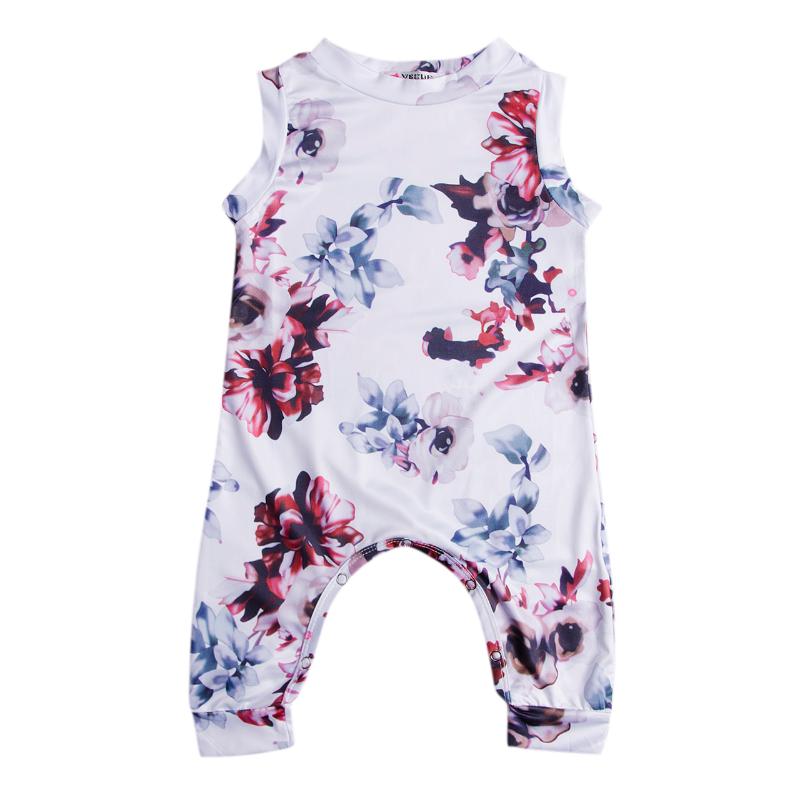 

2020 Fashion Newborn Infant Baby Girl Floral Rompers Jumpsuit Outfit Sunsuit Summer Clothing 0-24M, As picture