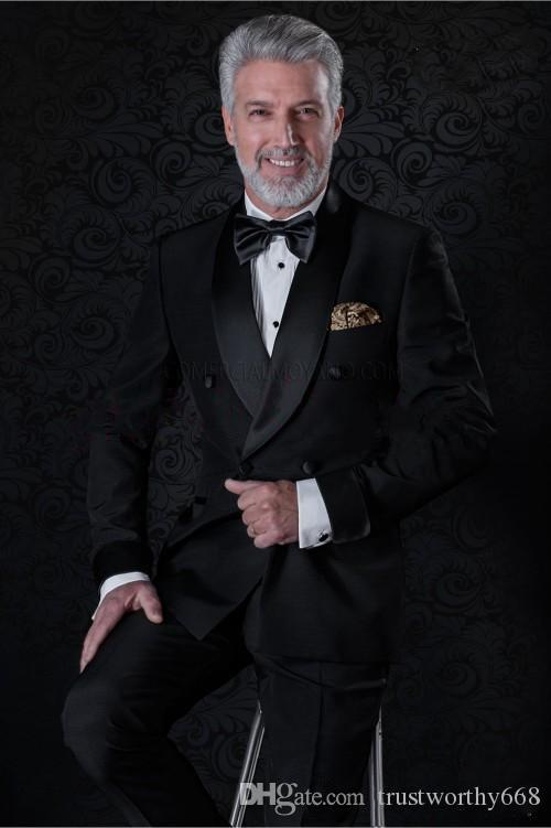 

Cheap And Fine Double-Breasted Groomsmen Shawl Lapel Groom Tuxedos Men Suits Wedding/Prom Best Man Blazer ( Jacket+Pants+Tie) M67, Same as image
