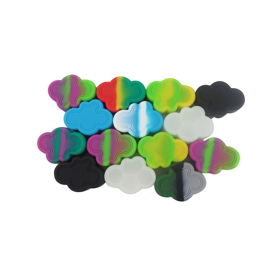 

Sample-1 piece 4 cavity Cloud Shape Silicone Container Jar Honey Dab Box 22ML