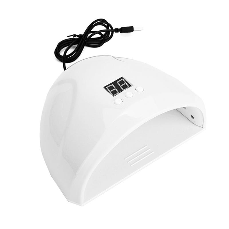 

36W Nail Dryer Light USB Charge Auto Sensor Nail Gel Curing UV Lamp Digital Display Light with 30/60/90s Timer Removable Base, Pink
