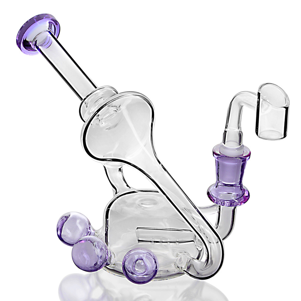 

5.5 Inchs Hookahs Mini Bong Purple Glass Water Bongs Smoking Glass Pipes Heady Oil Rigs Chicha Dab With 14mm Bowl