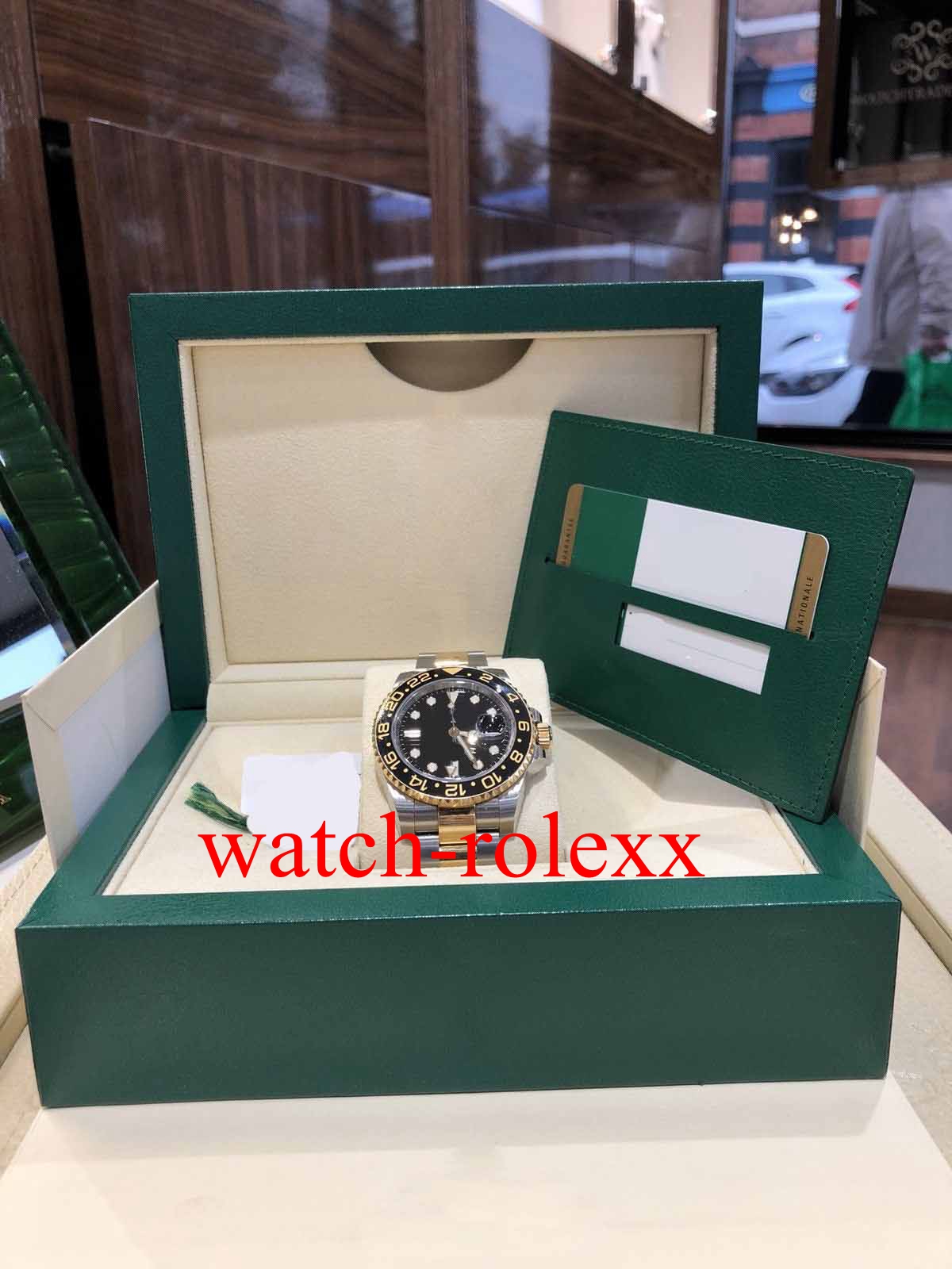 

2020 Men's date Sport Watches High Quality Gold & SS GMT Ceramic ROOT BEER mechanical men's Automatic Mens Watch, Black