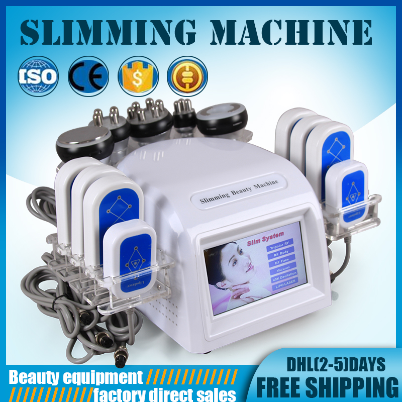 2017 chaud 40k 6in1 machine minceur combustion des graisses laser cavitation par ultrasons liposuccion de levage de la peau RF perte de poids ins