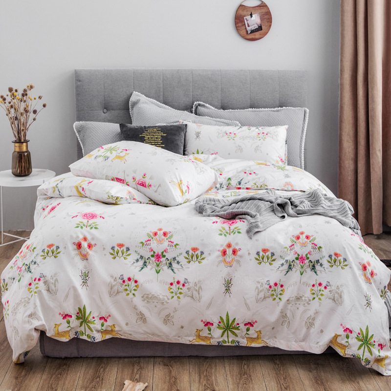 

Hot BeddingSet Small Fresh Flowers Plants Full Cotton Printing Quilt Cover 1.8m Bedding Article Free Shipping Bedsheet Girl Gift, Ribeiro