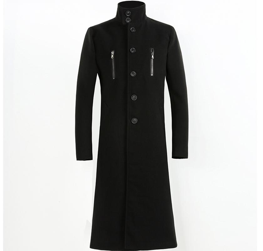 

Trench Coat Men Casual Long jacket Man Slim Solid Trenchcoat Streetwear Male Windbreaker Fashion Mens Overcoats, Black