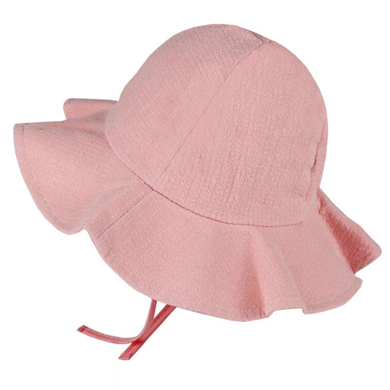

Summer Outdoor Baby Bucket Hat Kids Children Floral Panama Cap Solid Color Beach Caps Lovely Princess Brim Baby Girl Sun Hat, Style 1 pink