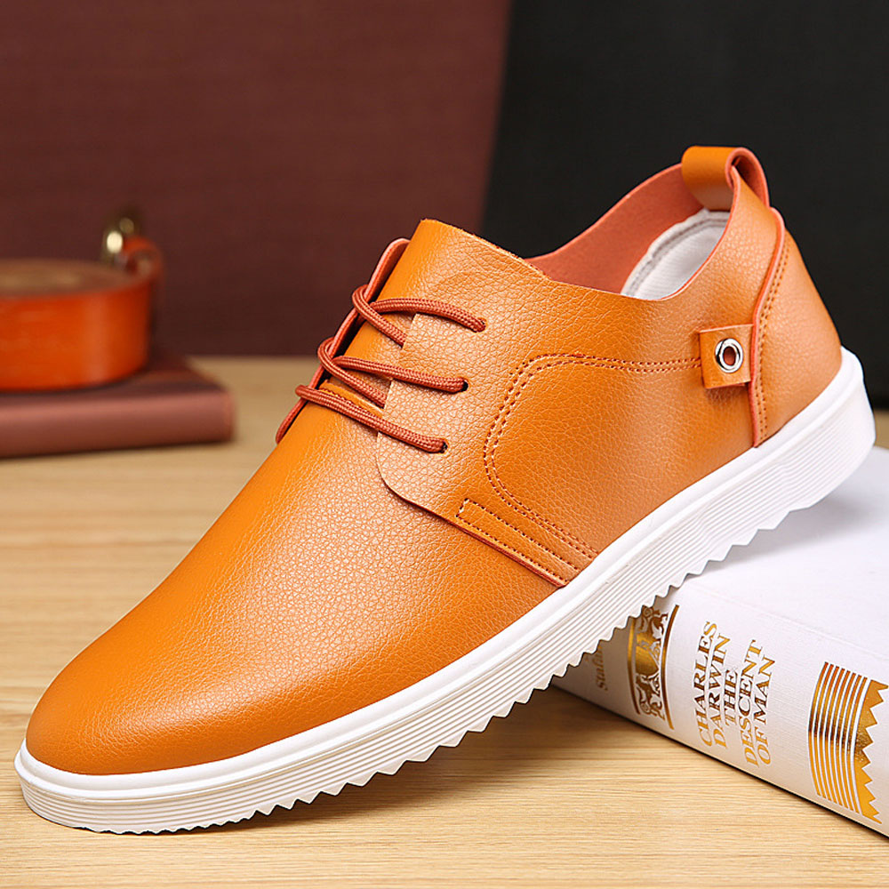 

Casual Leather Men Shoes Luxury Italian Casual Mens Loafers Moccasins Breathable Lace-up Driving Shoes