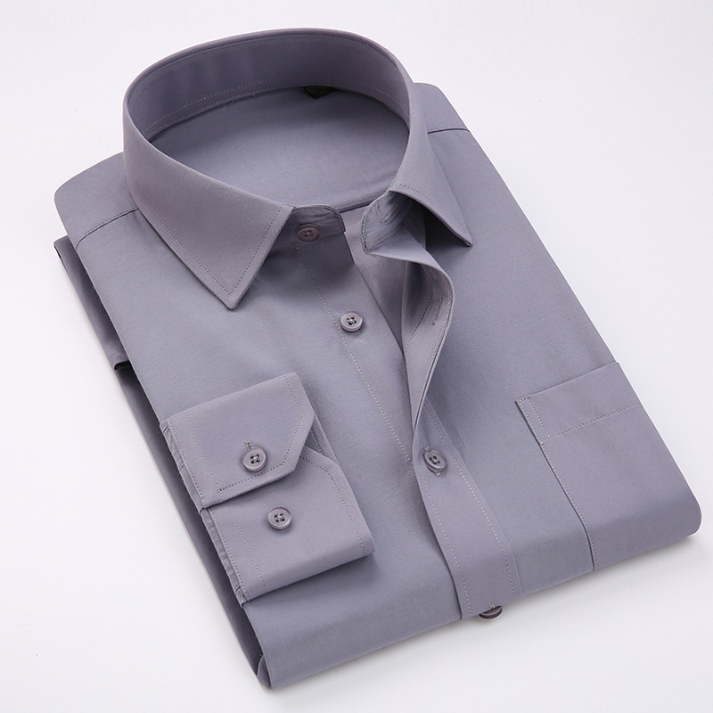 

Comfortable business men' solid plain dress shirts long sleeve square collar regular fit male social shirt, 5501