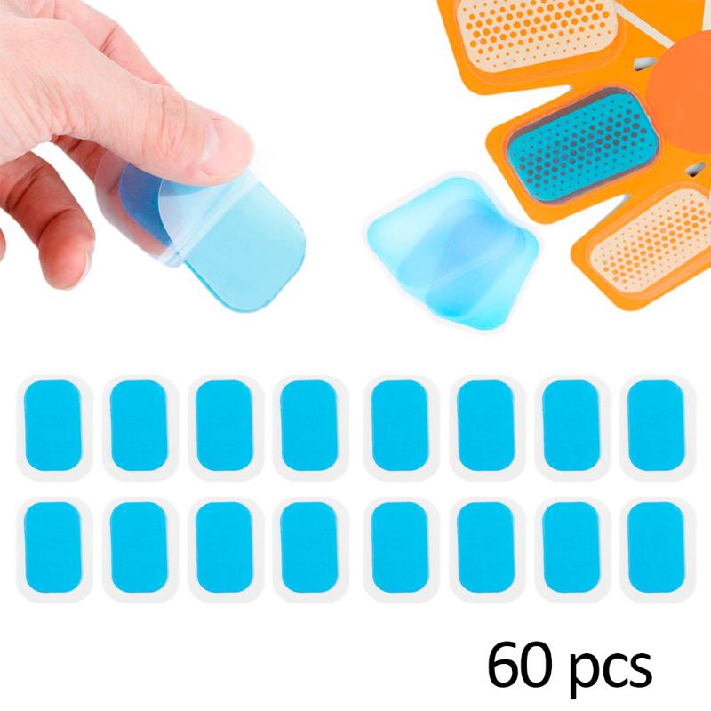 

60PCS Muscle Abdominal Exerciser Belt Machine Sticker Stimulator Gel Stickers Replacement Hydrogel Abdominal Gel Pads