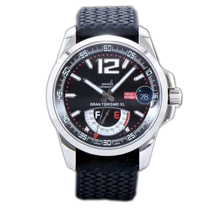 

New Best Edition Miglia GT XL 168457-3001 Steel Case Real Power Reserve Black Dial ETA A2824-2 Automatic Mens Watch Black Rubber Strap FK01, Fk 2824-f6 (1)