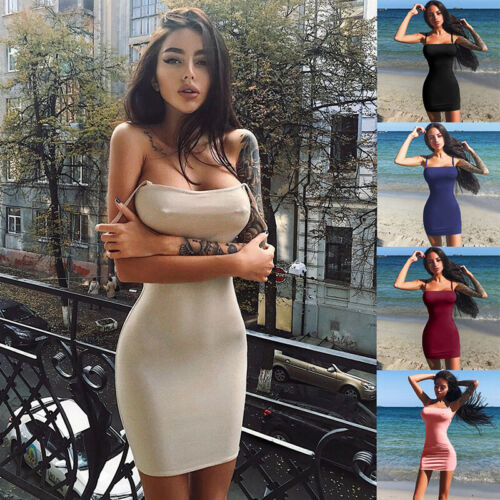 

2020 Top Fashion Womens Summer Dresses Strap Female Clothes Sleeveless Beach Dress Bandeau Bodycon Tube Solid Dress Womens, B1 free size